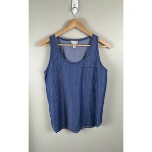 Loft Women’s Lyocell Tank Sz M Blue‎ Lightweight Pocket Sleeveless